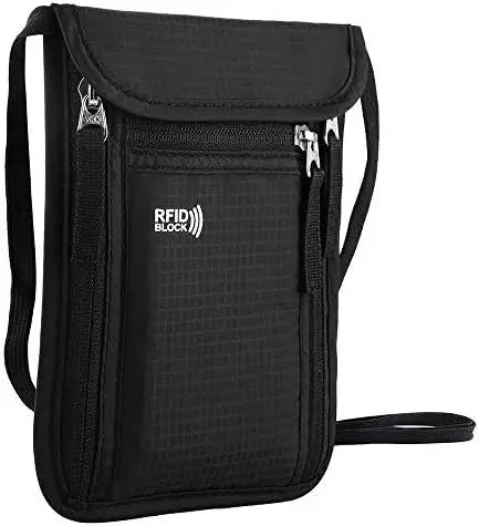 Homefish Rfid Blocking Passport Wallet Family Travel Document Organizer Neck Strap Holder Storage