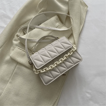 Quilted Crossbody Bag Women's Mini Handbag with Chain Strap