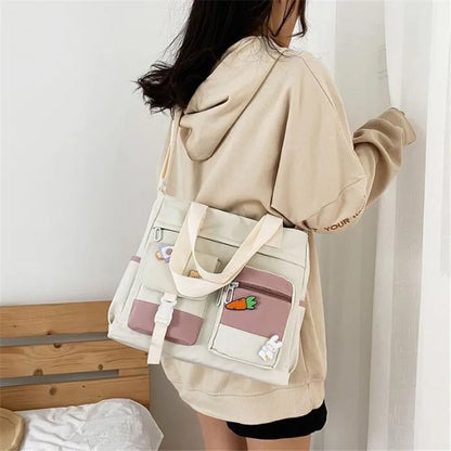 Nylon Crossbody Bag – Multi-Compartment Shoulder Bag for Women & Teens