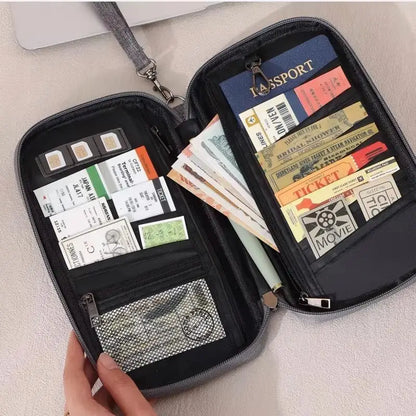Passport Holder Bag Family Rfid Blocking Wallet Travel Essentials Document Organizer Credit Cards