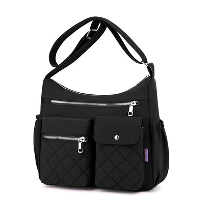 Quilted Shoulder Bag for Women – Multi-Pocket Crossbody Tote Purse