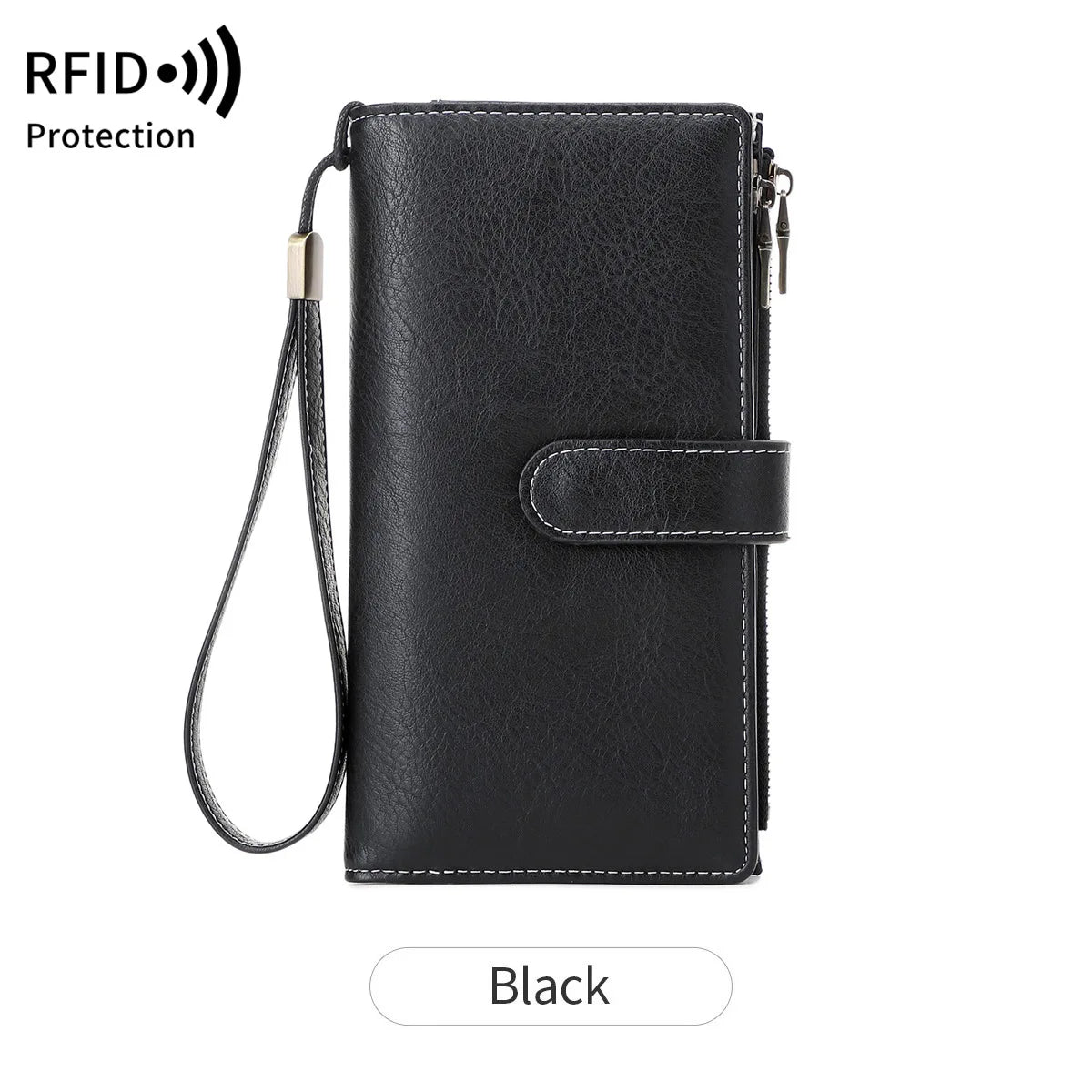 Rfid Anti-Theft Brush Women S Wallet Multi-Functional Three-Fold Long