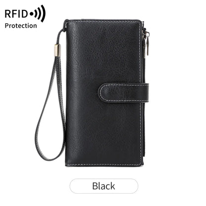 Rfid Anti-Theft Brush Women S Wallet Multi-Functional Three-Fold Long