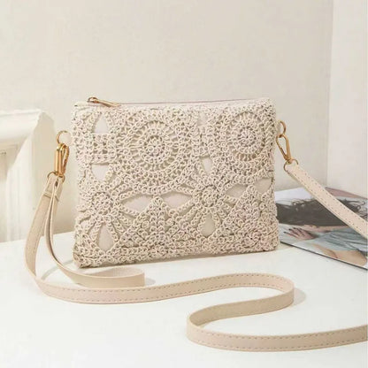 Crochet Crossbody Bag – Mini Hollow Weave Wrist & Shoulder Purse