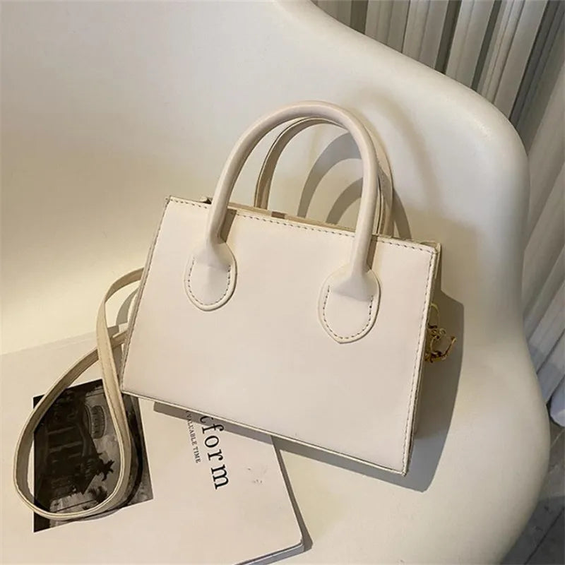 Mini Square Handbag – Minimalist Top Handle Crossbody Shoulder Bag