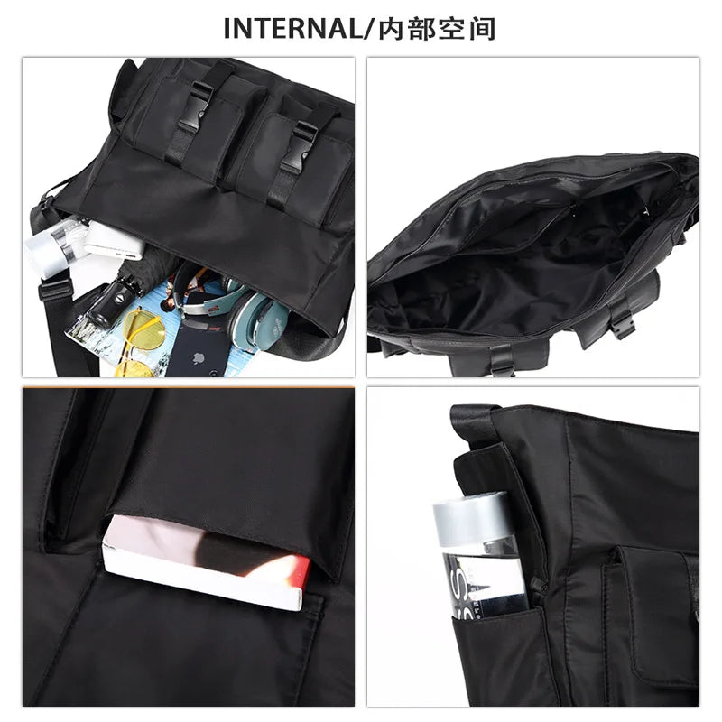 Men S Women Work Wear Oxford Cloth Student Postman Single Shoulder Backpack Large Capacity Buckle