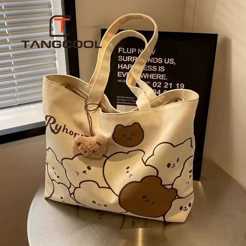 Commuting Japanese Cartoon Handbag Shoulder Bag Large Capacity Student Tote Bag
