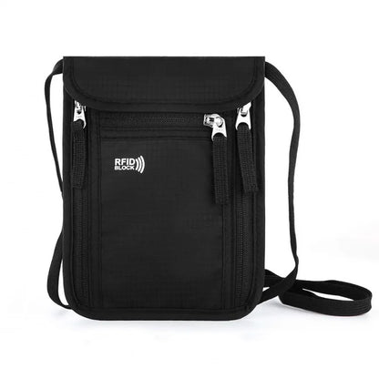 Homefish Rfid Blocking Passport Wallet Family Travel Document Organizer Neck Strap Holder Storage