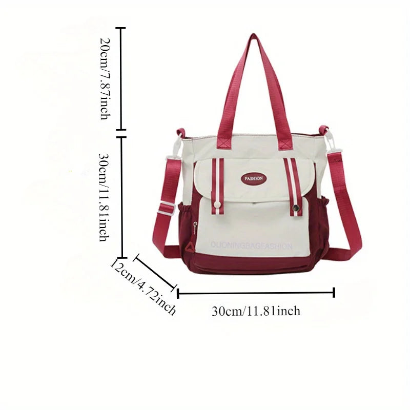 Harajuku Canvas Shoulder Bag – Large Capacity Japanese Style Women's Handbag
