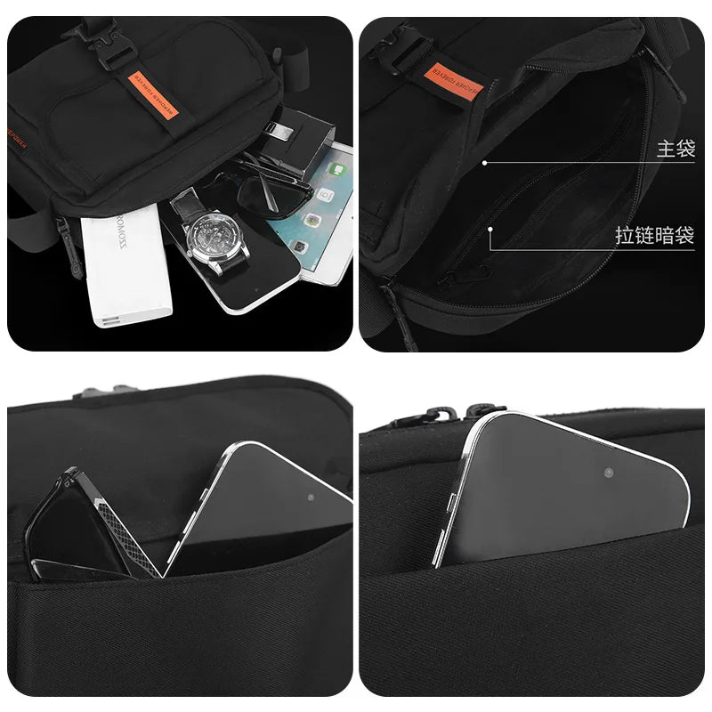 Leisure Sports Chest Bag Multi-Function Cross-Body Large Capacity Waterproof All-Match Men Shoulder