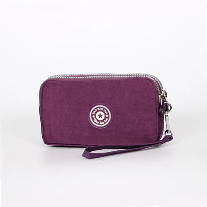 Wristlet Clutch Purse – Floral Multi-Zipper Coin Wallet for Women