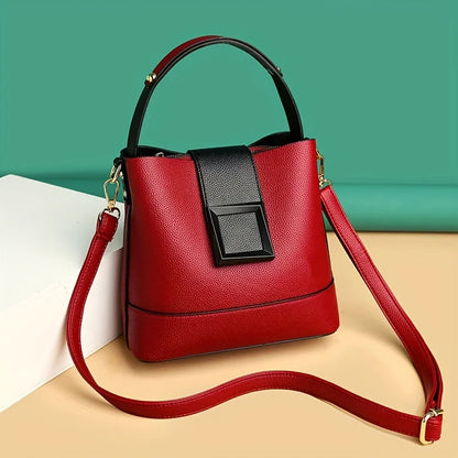 Bucket Bag – PU Leather Top Handle Purse & Crossbody Handbag