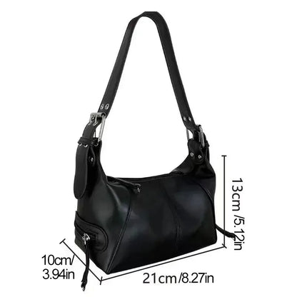 Y2k Style Shoulder Bag Purse Girls Street Wear Women Trendy Motorcycle Handbag Minimalist