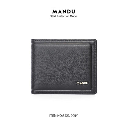 Men S Solid Color Large Capacity Security Brush Multi-Function Card Holder Small Change Storage