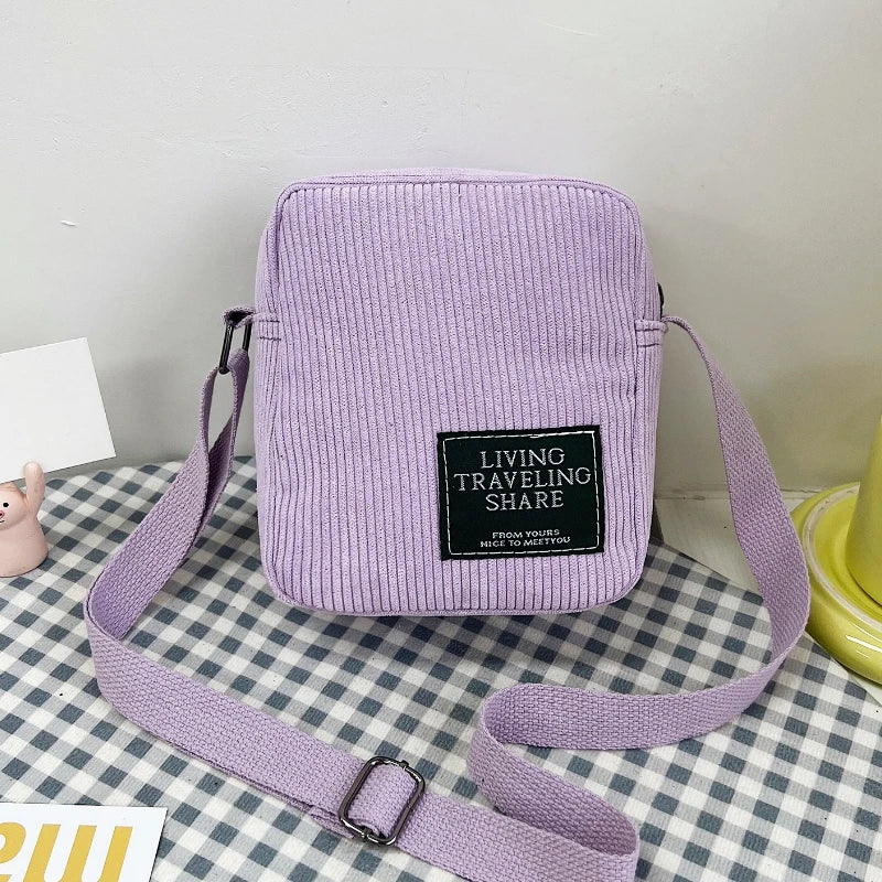 Corduroy Crossbody Bag for Women – Mini Phone Shoulder Bag