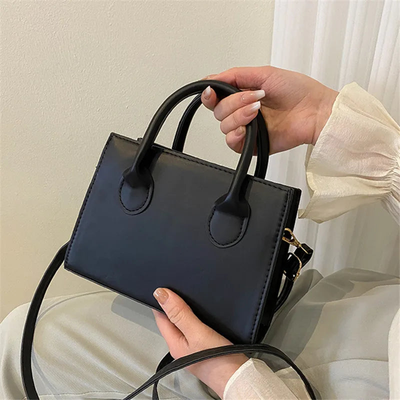 Small Crossbody Tote Bag – Dual Handle Retro Handbag for Women