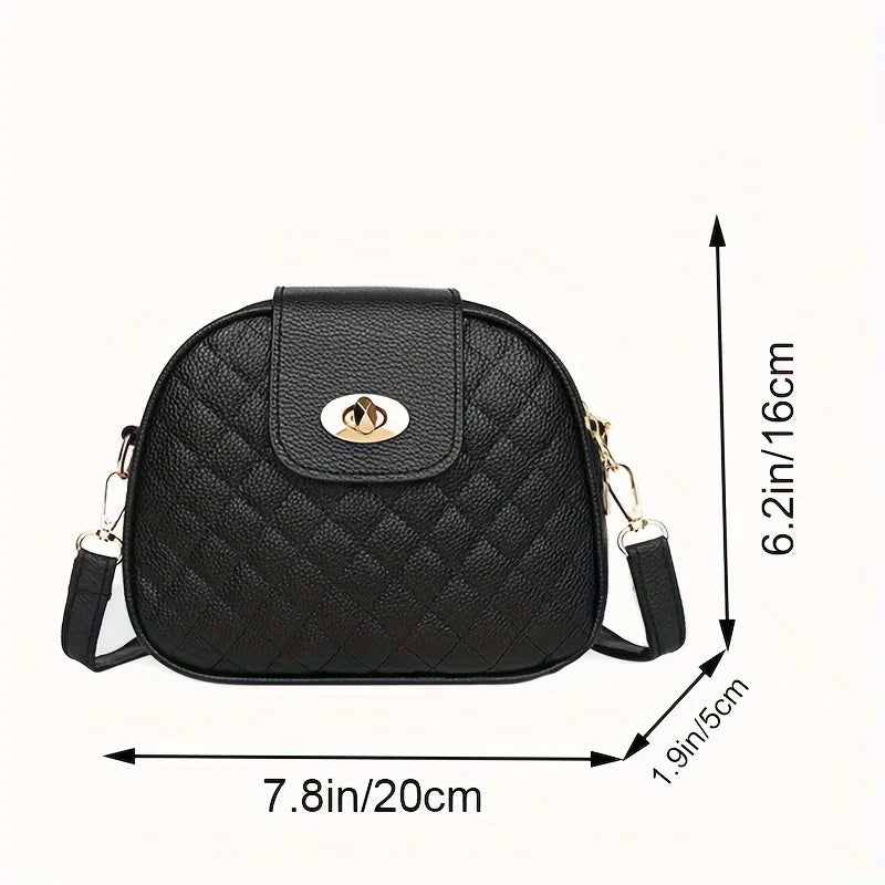 Quilted Crossbody Bag for Women – Vintage Lock Shoulder Purse
