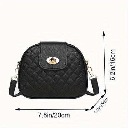 Quilted Crossbody Bag for Women – Vintage Lock Shoulder Purse