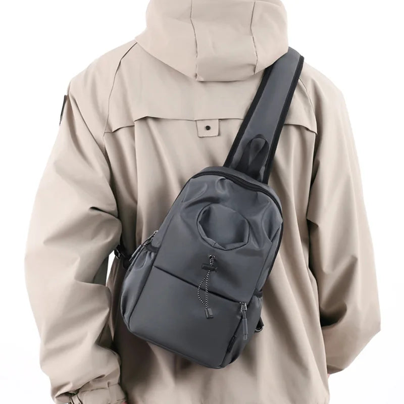 Nylon Water Cup Bag Men S Backpack Water-Repellent Single-Shoulder Chest Bag Large-Capacity
