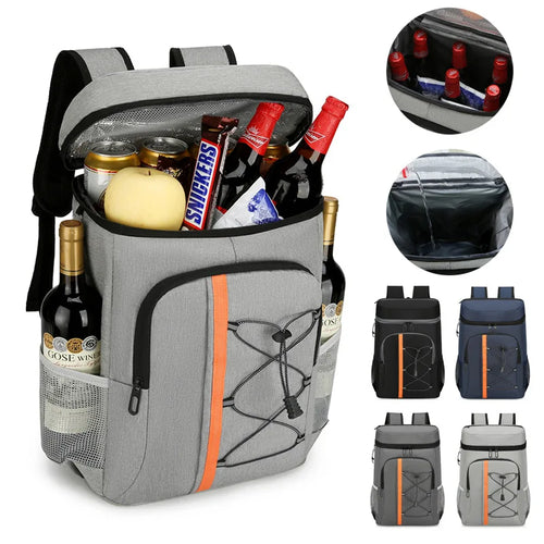 Portable Lunch Storage Bag Outdoor Picnic Insulated Thickened Large-Capacity Backpack - Thick