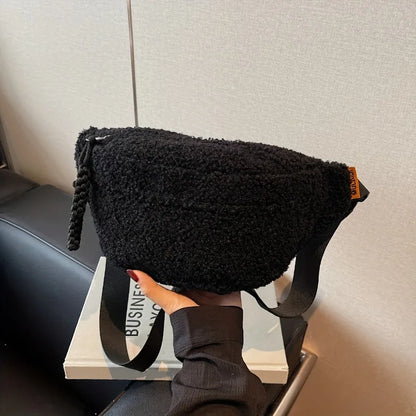 Plush Teddy Chest Bag Unisex Crossbody Waist Bag