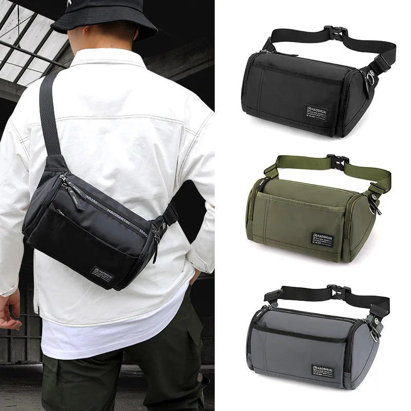 Men S Chest Bag Multi-Function Waist Change Mobile Phone Storage Travel Shoulder Diagonal Cross