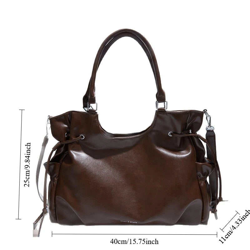 Fashionable Brand Design Tote Bag Retro Shoulder Casual Large-Capacity Crossbody Bags Light Luxury