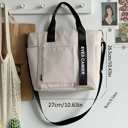 Canvas Tote Bag with Shoulder Strap – Women's Messenger Handbag