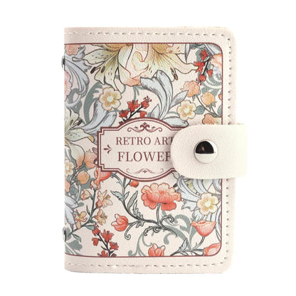 Floral Card Holder for Women – Vintage Multi-Slot ID & Credit Card Wallet
