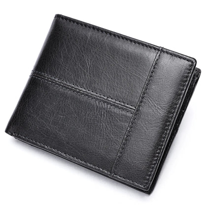 Rfid Card Holder Men S Genuine Leather Short Wallet