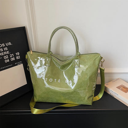 Trendy Personalized Large Capacity Transparent Pvc Tote Bag Outdoor Waterproof Jelly Daily Travel