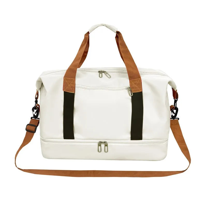 Large Capacity Travel Duffel Bag Shoe Compartment Crossbody Waterproof Weekend Overnight Bag Gym