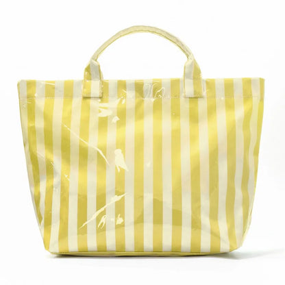 Waterproof Striped Tote Bag – Large Capacity PVC Beach Handbag for Women