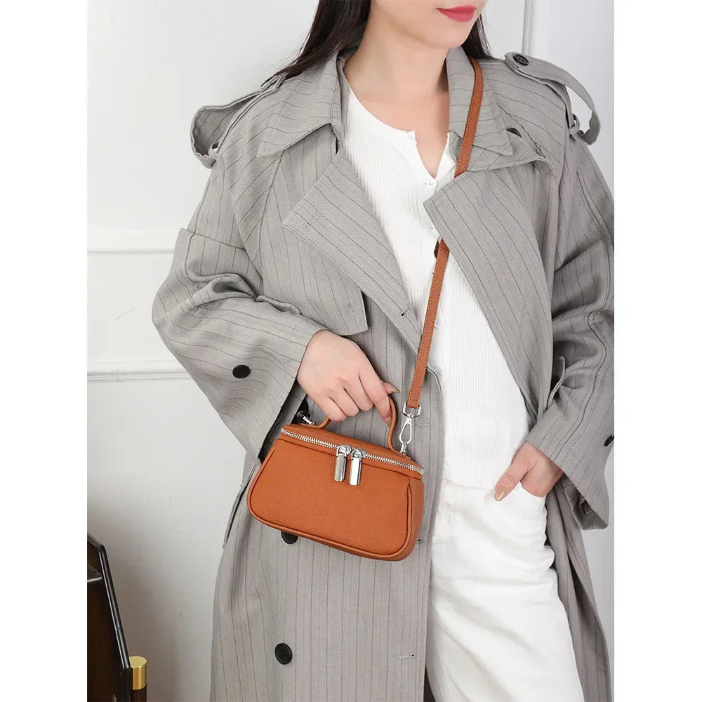 Head Layer Cowhide Women S Crossbody Bag Multi-Functional Handbag Shoulder All Ride Satchel Real