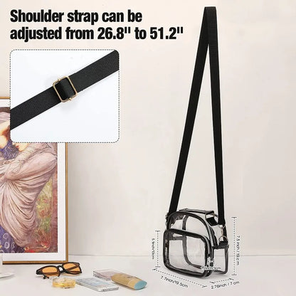 Clear PVC Crossbody Bag Double Layer Transparent Purse