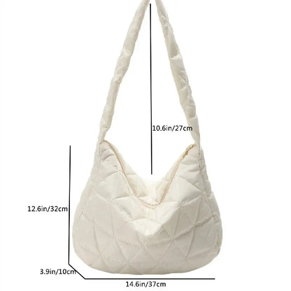 Puffer Quilted Crossbody Bag – Large Capacity Hobo Shoulder Bag