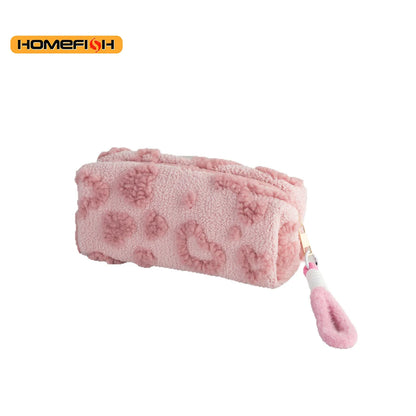 Homefish Makeup Bags Handle Soft Travel Cosmetic Storage Bag Portable Love Print Organizer Pencil