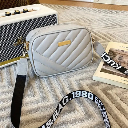 PU Leather Camera Crossbody Bag – Quilted Women’s Shoulder Bag