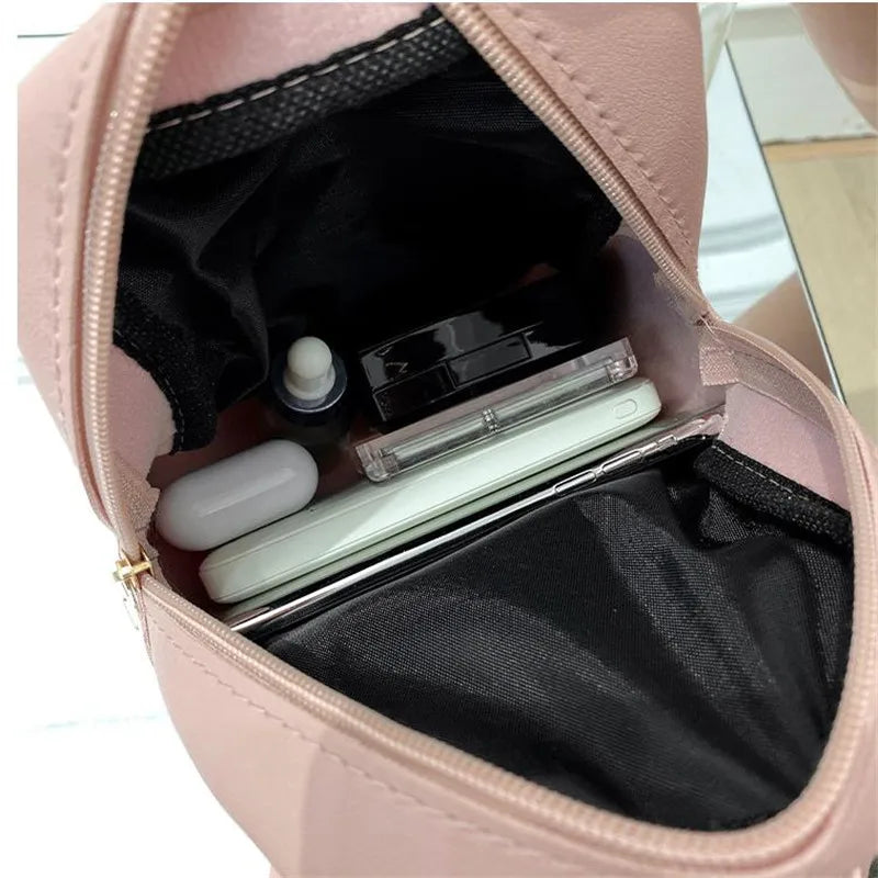 Mini PU Leather Quilted Backpack Women's Crossbody Bag