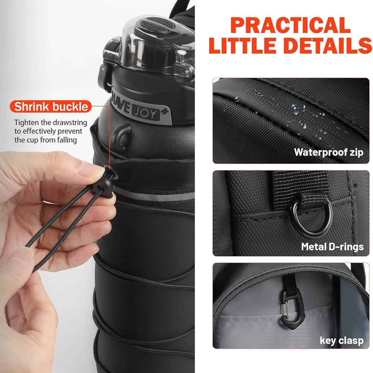 Portable Magnetic Water Bottle Crossbody Sling Bag Men Women Outdoor Fitness Workout Gym Accessories