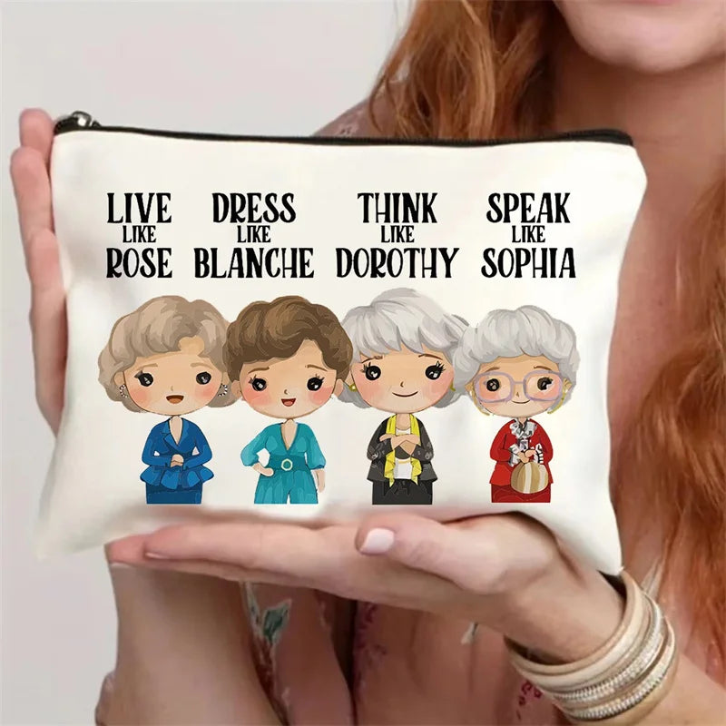 Cute Cartoon Makeup Bag Zipper Clutches Coin Purse Phone Cosmetic Bag Stationery Bag