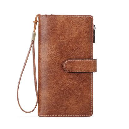 Rfid Anti-Theft Brush Women S Wallet Multi-Functional Three-Fold Long