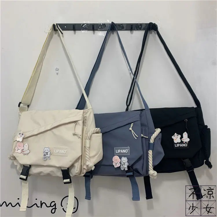 Canvas Crossbody Messenger Bag – Cute Casual Shoulder Bag for Women