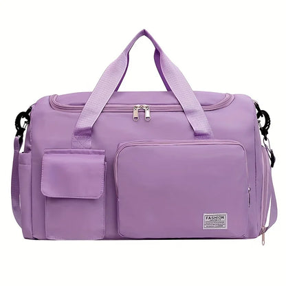 Women's Gym Bag with Shoe Compartment – Nylon Travel Duffel Bag