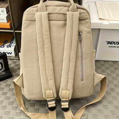 Corduroy Backpack for Teens – Casual School & College Bag