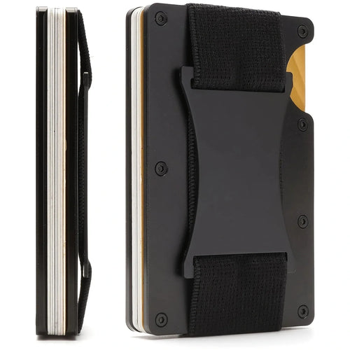 Homefish Slim Rfid Blocking Aluminum Card Holder Elastic Back Pocket Id Credit Case Unisex Travel