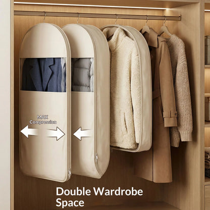 1pc Down Jacket Compressed Dust Cover Clothes Compression Hanging Bag Household Visible Storage