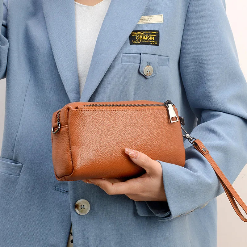 Leather Women Casual Shoulder Cross-Body Bag Head Layer Cowhide Handbag