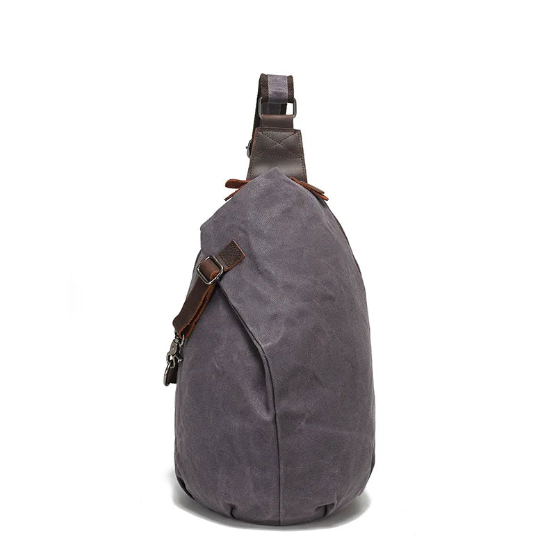 Waxy Canvas Chest Bag Reduce Load Waterproof Mobile Phone Storage Large Capacity Men S Travel