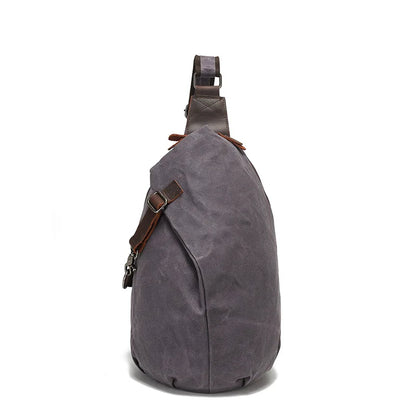 Waxy Canvas Chest Bag Reduce Load Waterproof Mobile Phone Storage Large Capacity Men S Travel